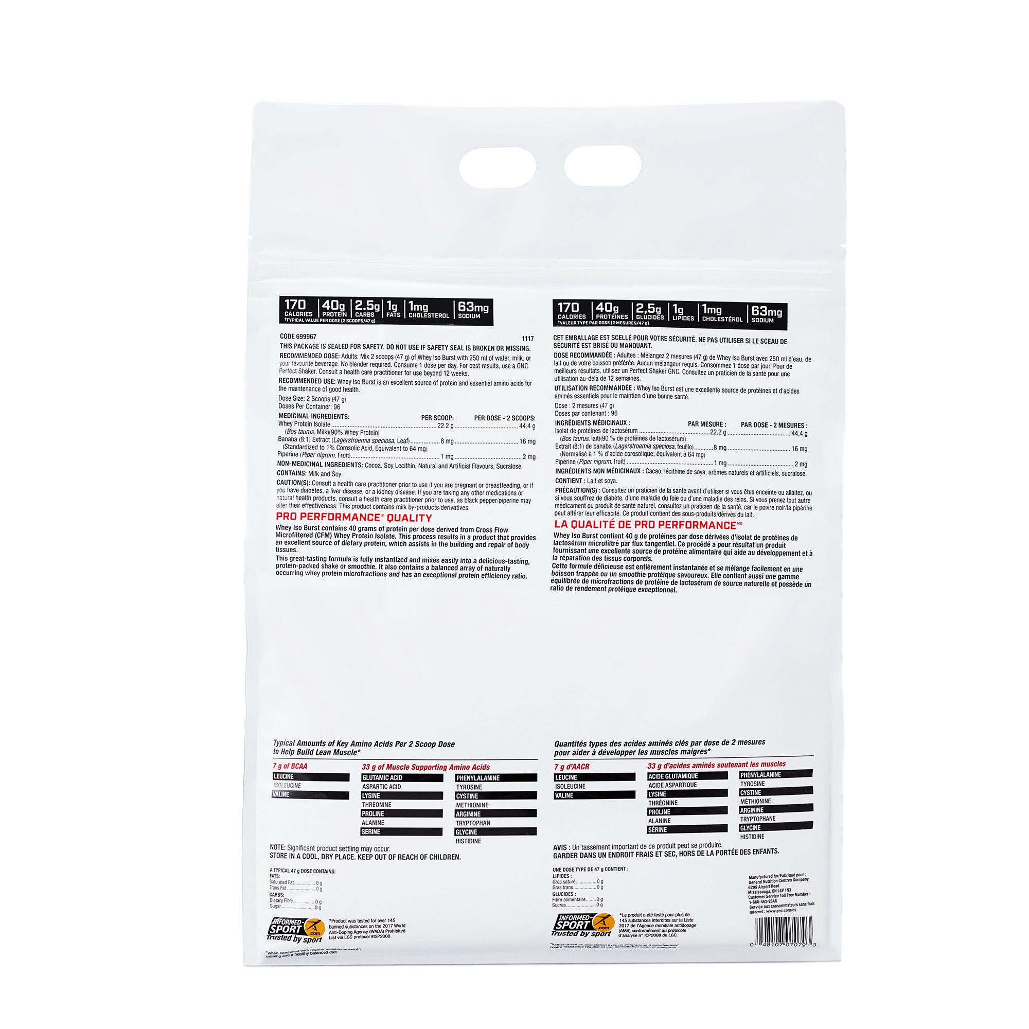 Whey Iso Burst Double chocolat royal | GNC